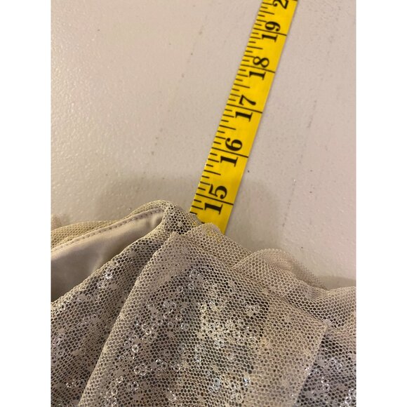 Express Gold Party Dress Sequin Layers Sleeveless Size 4 - Picture 6 of 9
